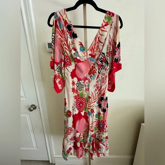 Sue Wong | Dresses | Sue Wong Vintage Silk Kimono Dress Floral Embroidered  Cherry Blossom Y2k Sz 6 | Poshmark